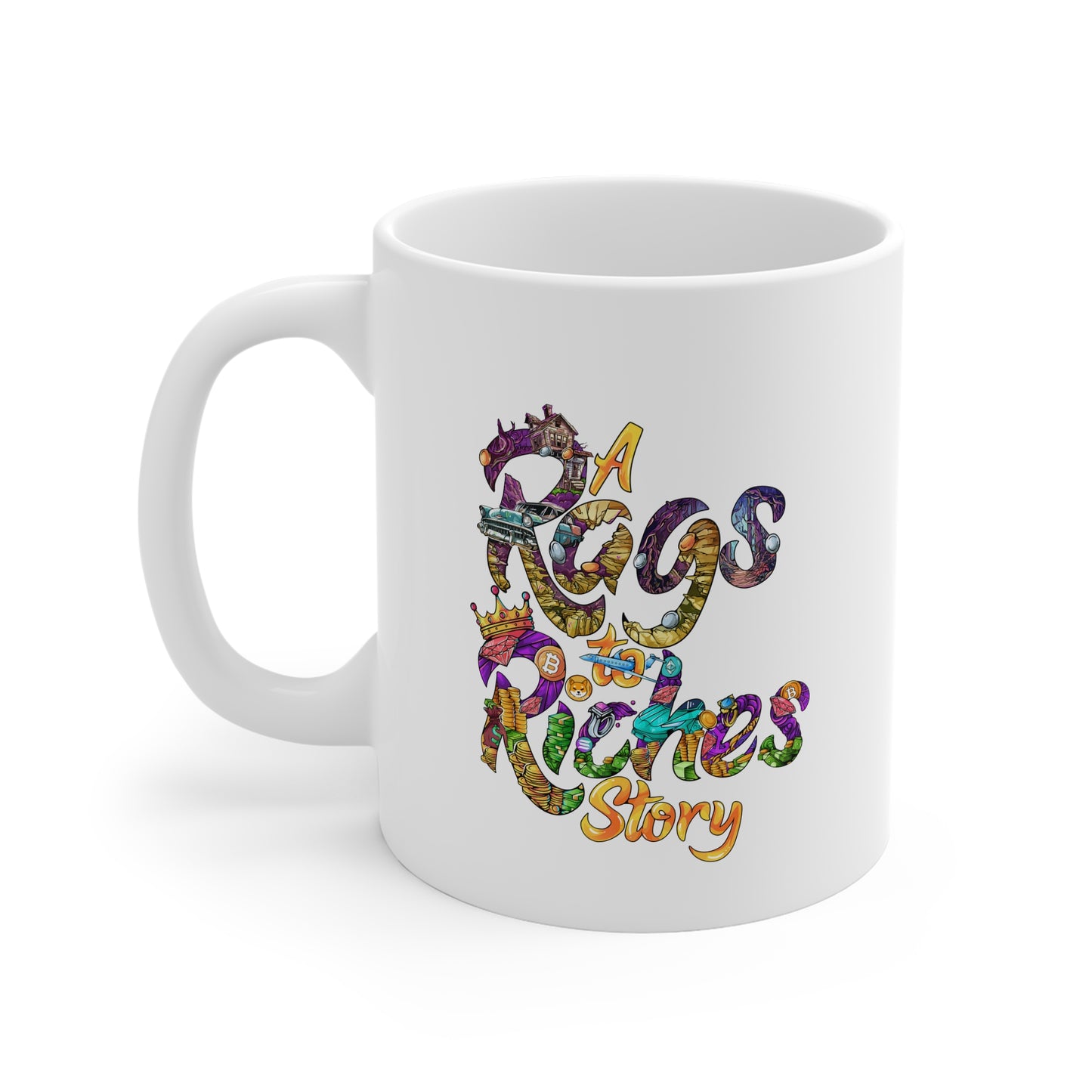 Rags To Riches | Coffee Club | 11oz White Mug